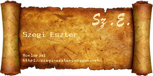 Szegi Eszter névjegykártya